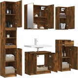 5-dijelni set kupaonskih ormarića boja dimljenog hrasta drveni | shoptok.hr