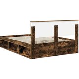  Okvir za krevet s uzglavljem Dimljeni hrast 160 x 200 cm | shoptok.hr