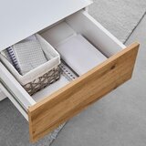 Bessagi Home klubska mizica nevio, s steklom, bela, hrast | Shoptok.si