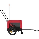 Prikolica za bicikl za ljubimce crveno-crna tkanina i željezo | shoptok.hr