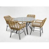  Vrtni set Brala z mizo in 4 stoli (rjav/siv) | Shoptok.si