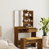  Toaletni stolić s ogledalom boja dimljenog hrasta 74,5x40x141cm | shoptok.hr