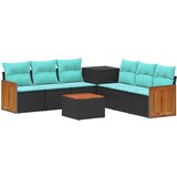  Set sofe 8 kom. Crna i Plava Poli Rattan i čelik | shoptok.hr