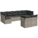 Maison Chic Seti vrtnega pohištva - Vrtna garnitura - Vrtni pohištvo set 9-delna z blazinami sv. siv poli ratan, (21797093) | Shoptok.si