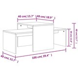  Komplet klubskih mizic sonoma hrast 100x48x40 cm iverna plošča, (20625314) | Shoptok.si