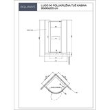 AQUAART tuš kabina wellness lugo polukružna s kadom 90x90x200 cm | shoptok.hr