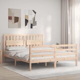 Maison Chic Posteljni okvir - Dvoposteljna postelja - Zakonska postelja z vzglavjem 160x200 cm trden les-J5694, (21760005) | Shoptok.si
