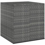 vidaXL vrtna škatla za blazine pe ratan 100x97,5x104 cm siva Cene