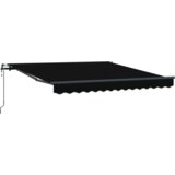 vidaXL Avtomatska retraktibilna tenda črna 300x250 cm, Tenda za zamenjavo tkanine za okvir velikosti 3x2.5 m črna | Shoptok.si