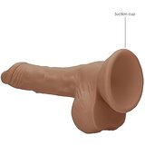 REALROCK Dong 7 - realistični dildo s testisi (17 cm) - temno naraven | Shoptok.si