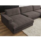 Bobochic Paris Smeđe-siva kutna garnitura od samta (u obliku slova "U") Leonard – | shoptok.hr