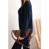 Kesi Włoski Women's sweater set with wide legs and long sleeves navy blue | shoptok.hr