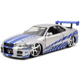Jada Hitri in drzni: Model avtomobila Brian',s 2002 Nissan Skyline GT-R (BNR34) 1/24- Simba Toys | Shoptok.si