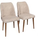 Hanah home Nova 071 V2 CreamWalnut Chair Set (2 Pieces) | ePonuda.com