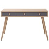 Bessagi Home retro pisalna miza lena, hrast, siva | Shoptok.si