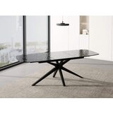 Art Invest Trpezarijski sto Nova Crna staklena Bubble ploča/Crne metalne noge (1800-2400) Cene