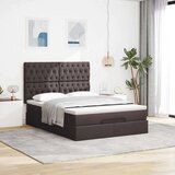  Otomanska postelja z vzmetnico & LEDs rjav 140x190 cm blago, (22011799) | Shoptok.si