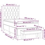  Box spring postelja z vzmetnico temno siva 80x200 cm blago, (20790329) | Shoptok.si