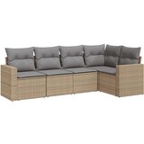  5-dijelni set vrtnih sofa s jastucima bež od poliratana | shoptok.hr