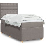vidaXL Box spring postelja z vzmetnico taupe 90x190 cm blago | Shoptok.si