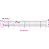  Vrtna ograda s vrhom koplja Čelik 1426x200 cm Crna | shoptok.hr