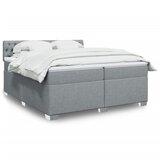 vidaXL Box spring postelja z vzmetnico svetlo siva 200x200 cm blago Cene