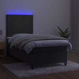  box spring s madracem LED tamnosivi 80 x 200 cm baršun | shoptok.hr