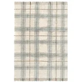 Krem/kadulja zeleni periv/ručno rađen pamučan tepih 140x190 cm Tartan Blue Sage –