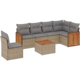  7-dijelni set vrtnih sofa od poliratana s jastucima bež | shoptok.hr