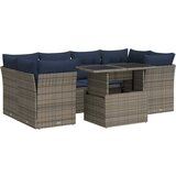  7-dijelni set vrtnih sofa poliratan i bagrem s jastucima sivi | shoptok.hr