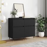 vidaXL Komode 2 kom crne 40 x 35 x 70 cm od konstruiranog drva Cijene