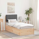  Krevetni okvir s tapiciranim uzglavljem Tamno siva 80 x 200 cm | shoptok.hr