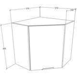 MID.YOU Kotna Zgornja Omarica Fasola, Bela, Hrast, Š 57cm | Shoptok.si