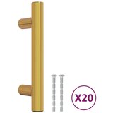  Ručke za ormarić 20 kom zlatne 64 mm od nehrđajućeg čelika | shoptok.hr
