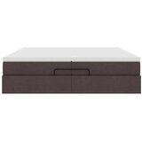  Otomanski posteljni okvir z vzmetnicami rjav 200x200 cm blago, (21653466) | Shoptok.si