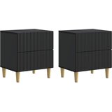 vidaXL Noćni ormar 2 pcs Crna 43 x 34 5 x 48 cm Konstruirano drvo - Crna 2 | shoptok.hr