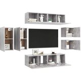  8-dijelni set TV ormarića siva boja betona od iverice | shoptok.hr