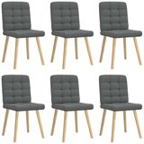 Maison Chic Jedilni stoli - Vzorci stoli 6 kosov temno sivo blago A1380, (22031587) | Shoptok.si