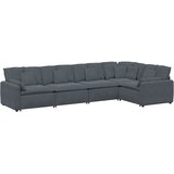  Modularna sofa s jastucima, baršunasta, tamno siva | Shoptok.si
