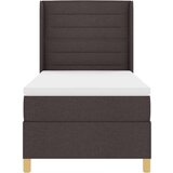 Box Spring Krevet s Madracem &amp LED Tamno smeđa 90x200 cm Tkanina | shoptok.hr