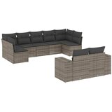  9-dijelni set vrtnih sofa od poliratana s jastucima sivi | shoptok.hr