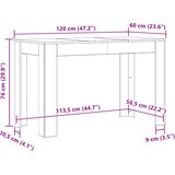  Blagovaonski stol boja hrasta 120x60x76 cm konstruirano drvo | shoptok.hr