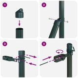 vidaXL Stebri za ograjo 52 kosov Zeleni Ø32 mm 170 cm Galvanizirano jeklo | Shoptok.si