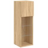  4-dijelni zidni TV ormarići s LED svjetlima boja hrasta sonome | shoptok.hr