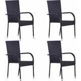  5-dijelni vrtni blagovaonski set od poliratana crni | shoptok.hr