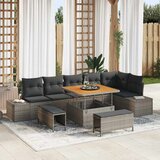  Sjedeća garnitura za vrt 9 kom. Siva poliratan 319 x 154 x 85 cm | shoptok.hr