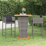  3-dijelni vrtni barski set od poliratana s jastucima sivi 80 x 80 x 110 cm | shoptok.hr