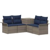  Set sofe 5 kom. Siva i tamnoplava Poli Rattan i čelik | shoptok.hr