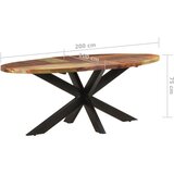  Blagovaonski stol ovalni 200x100x75 cm masivno obnovljeno drvo | Eponuda.com