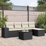 vidaXL 6-dijelni set vrtnih sofa s jastucima crni od poliratana | shoptok.hr